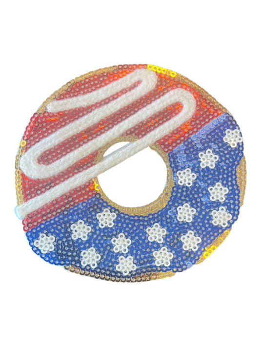 Red White Blue sequins donut