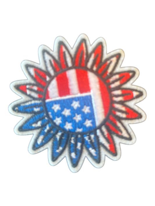 Red white blue sunflower