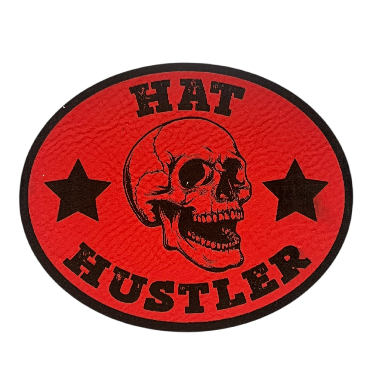 Leatherette Hat Hustler Iron on Patch