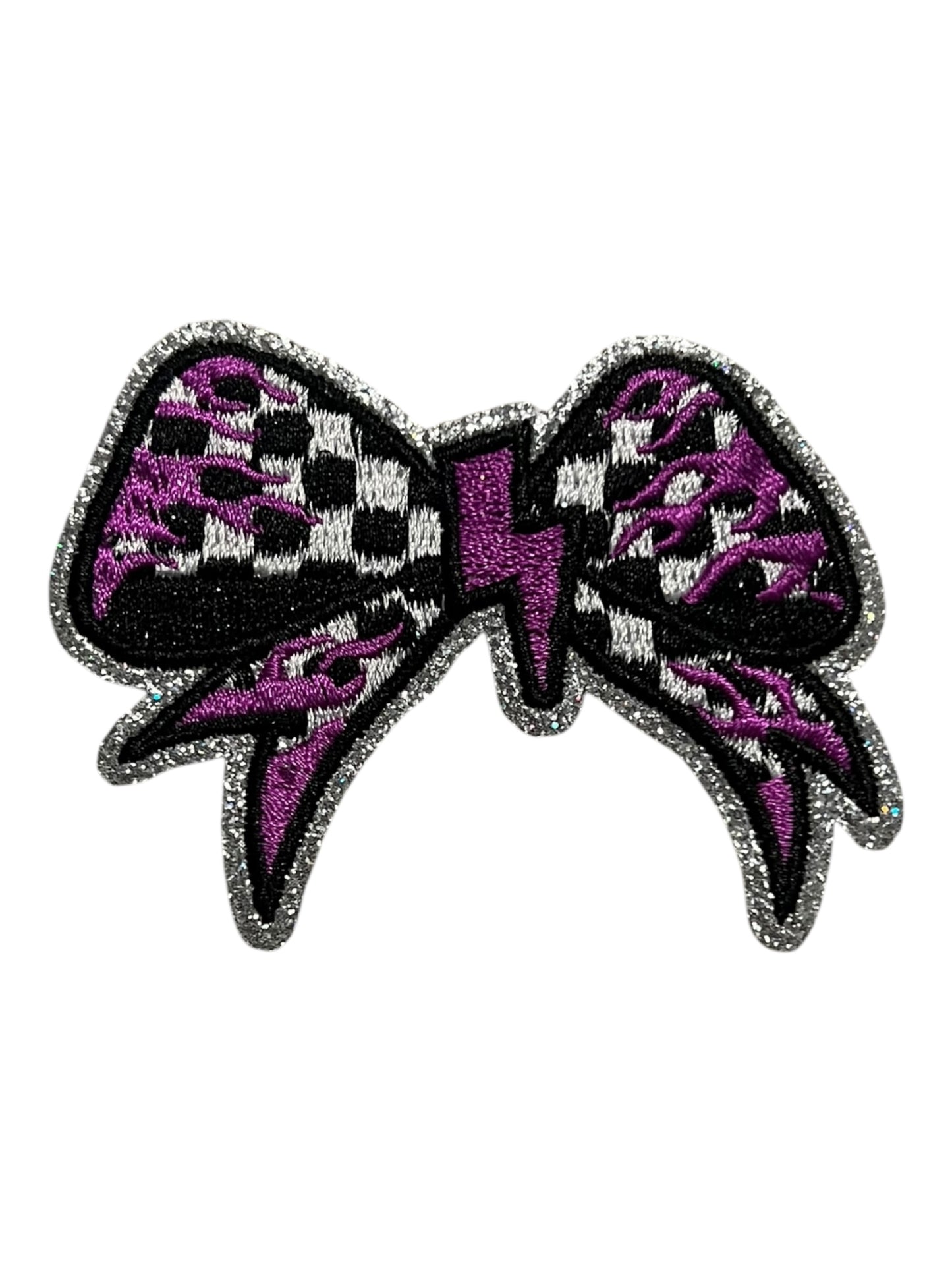 Checkered Bow with glitter