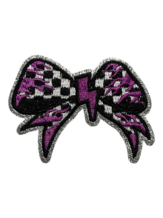 Checkered Bow with glitter