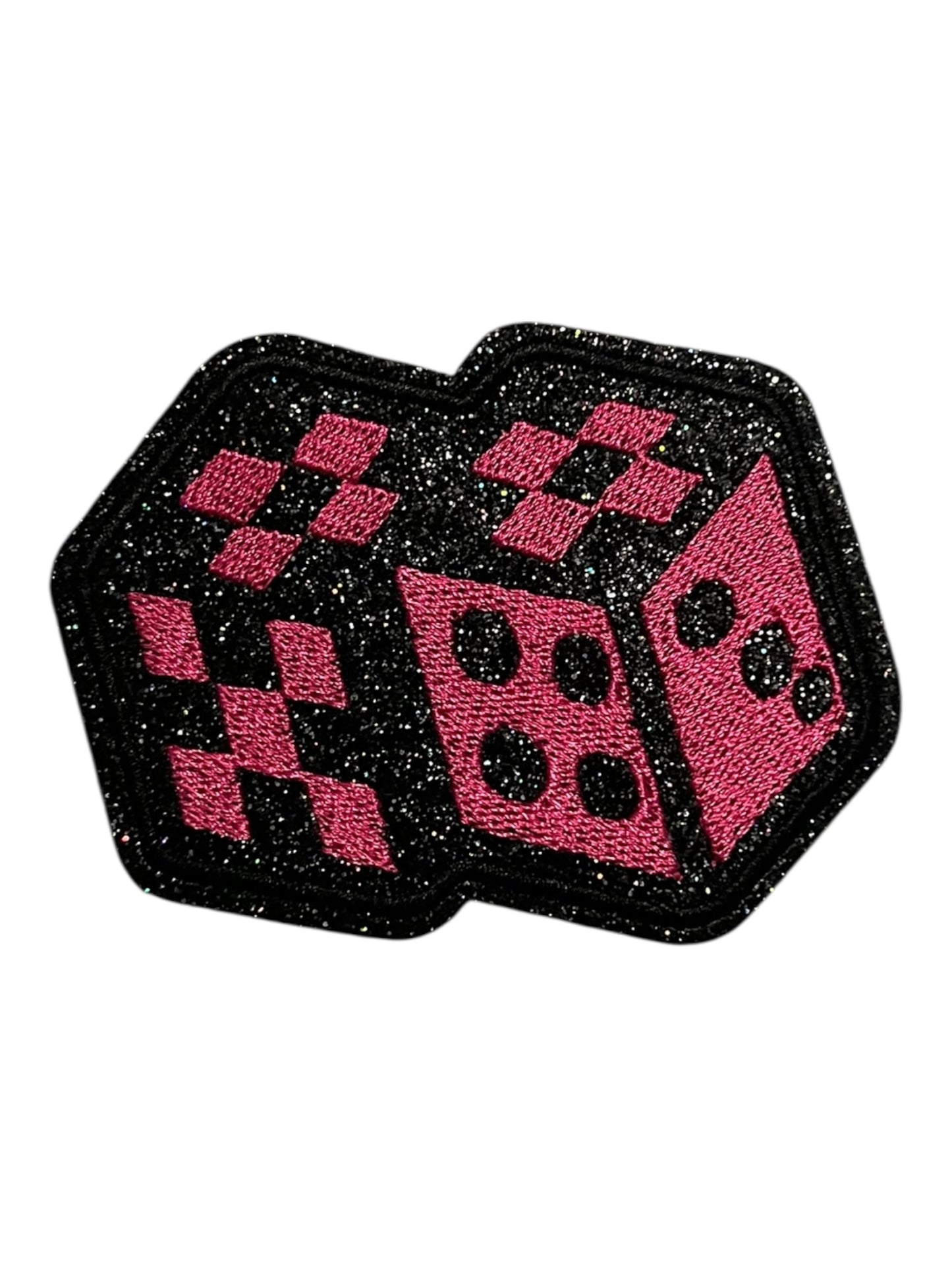 Dice with black glitter