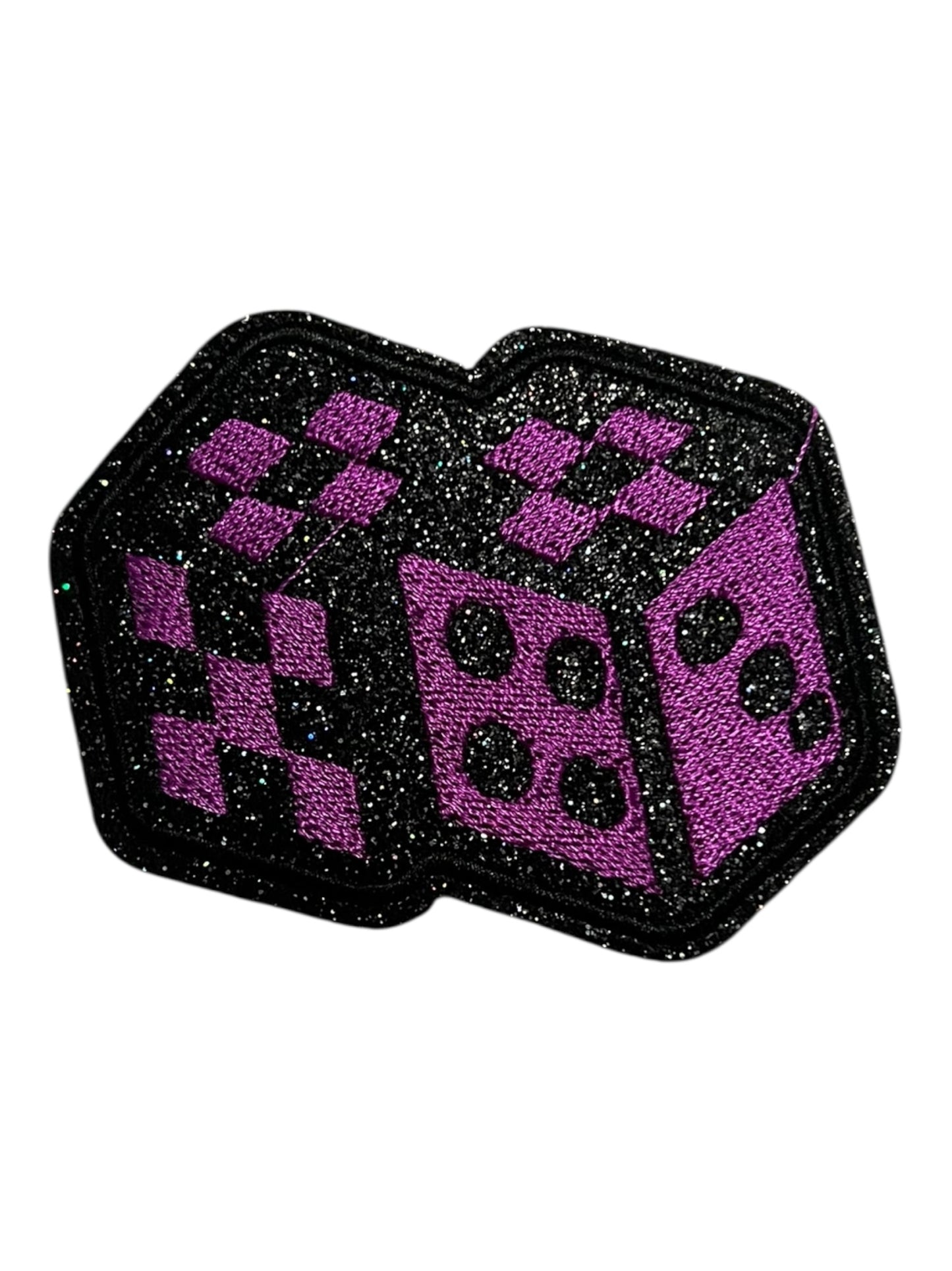 Dice with black glitter