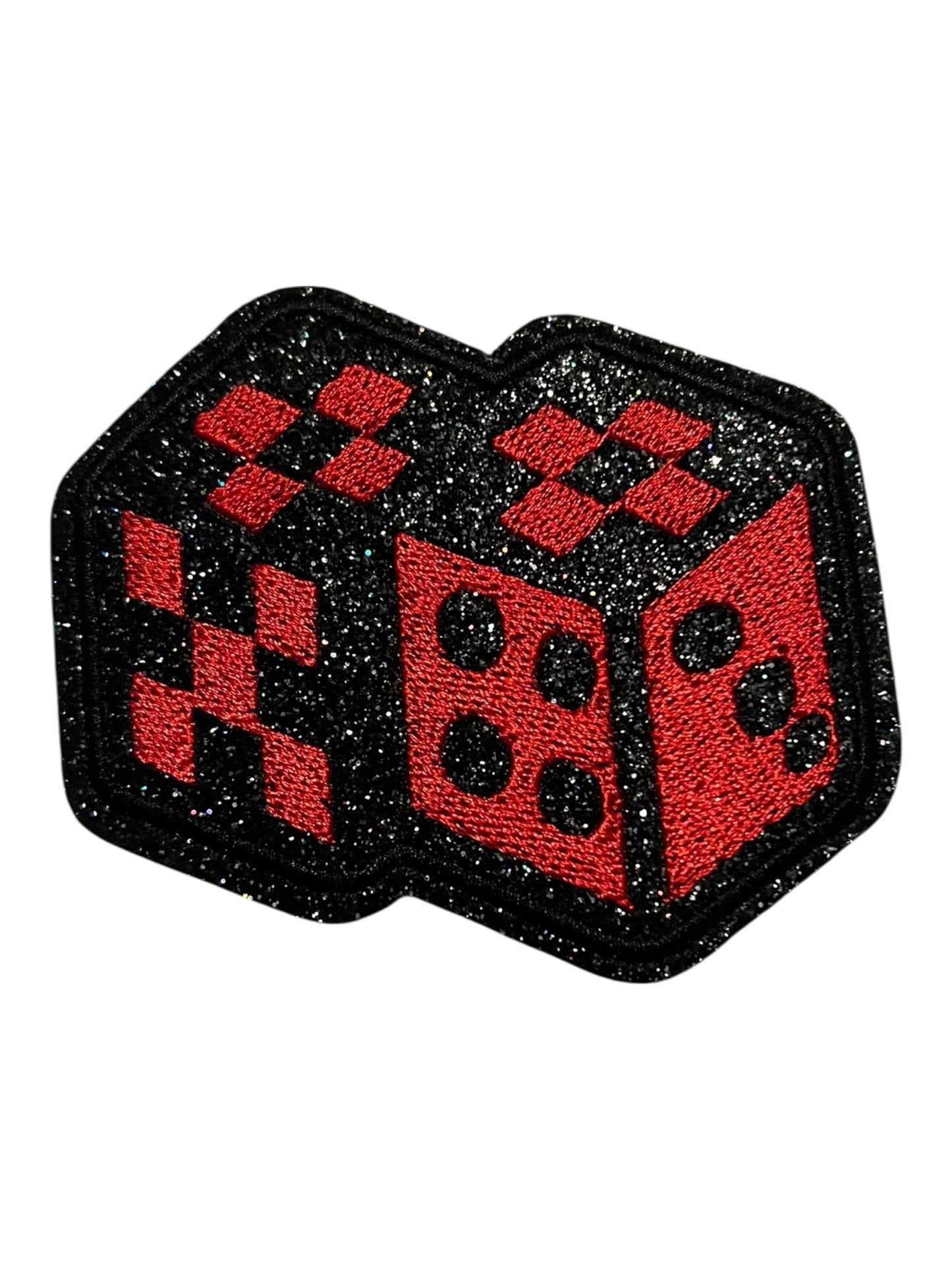 Dice with black glitter