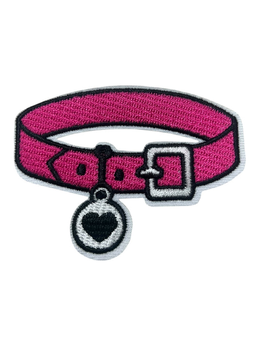 Pink dog collar with heart