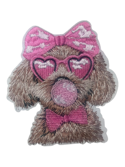 Doodle with pink bubble and bow