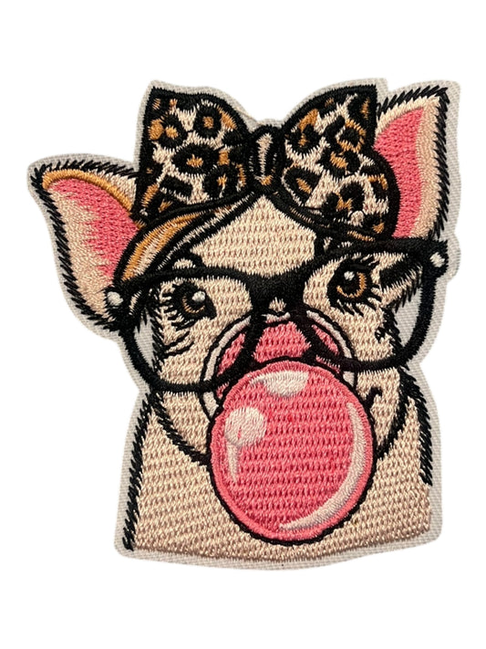 Pig with leopard bow and bubble