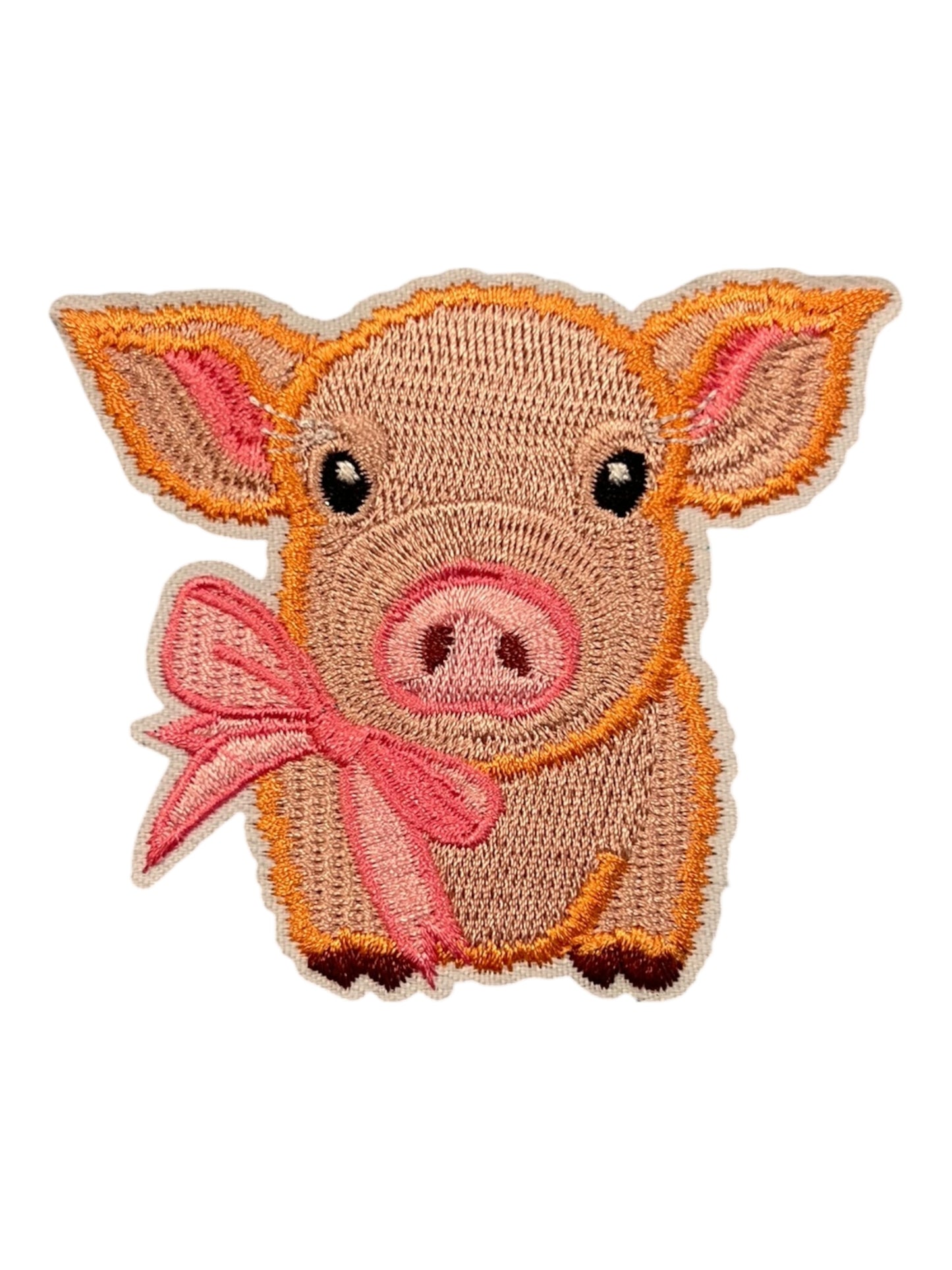 Pig with pink ribbon
