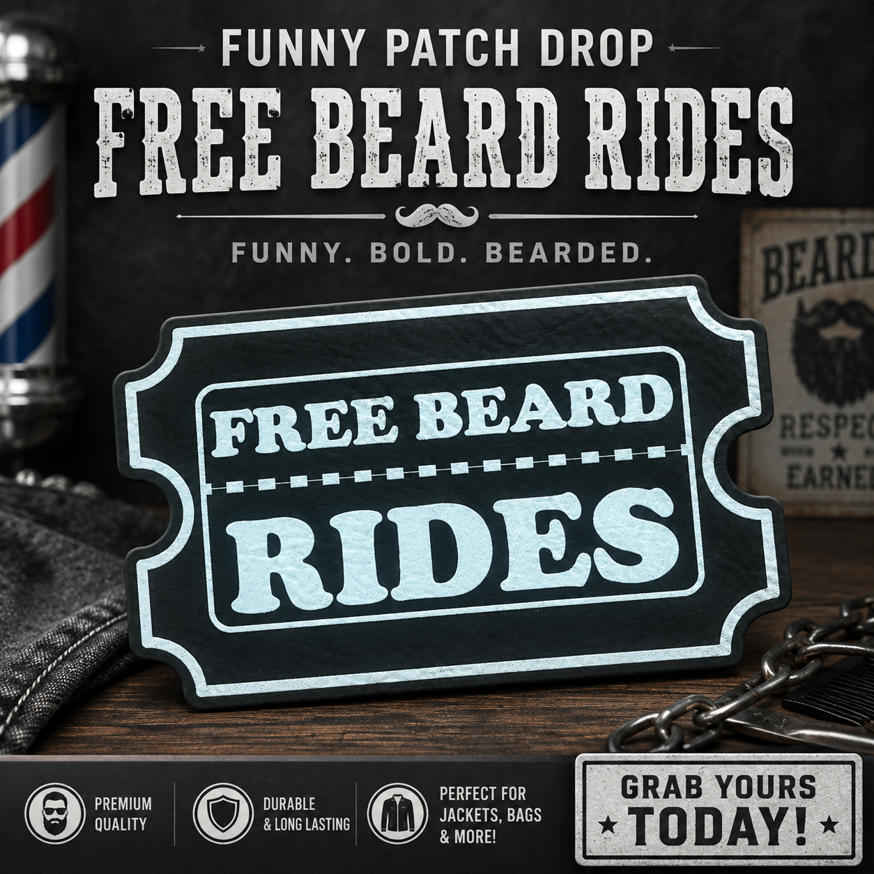 Free Beard Rides black leatherette