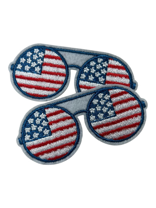Red white blue round sunglasses set/2