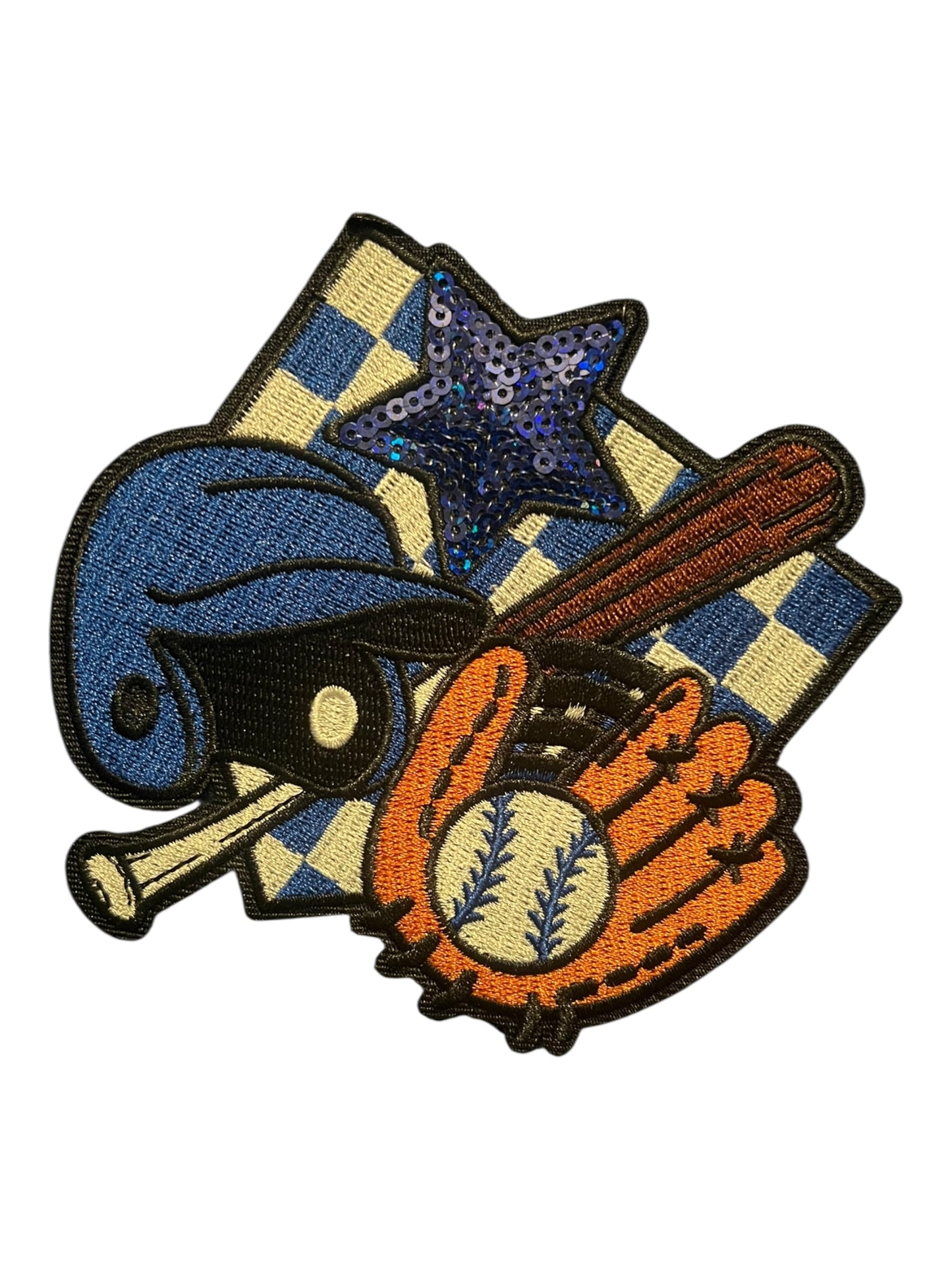 Baseball  helmet glove ball and Bat sequin star