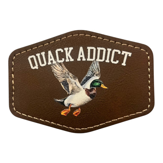Leatherette Quack Addict Iron on Patch