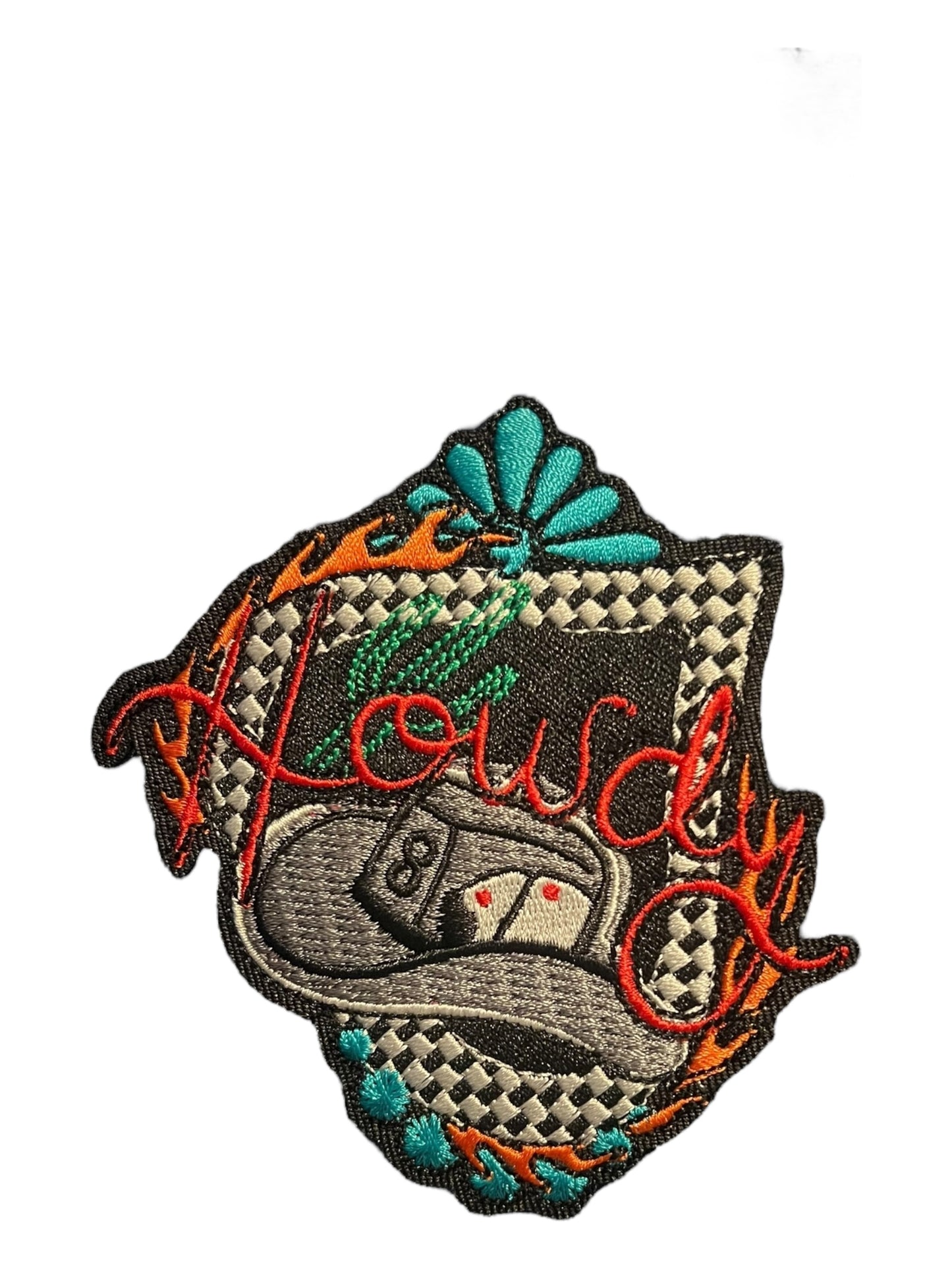 Howdy checkered with cowboy hat