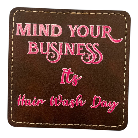 Leatherette Hair Wash Day Iron on Patch