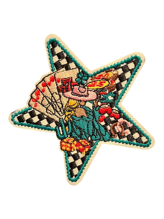 Checkered Star with aces  Cowgirl