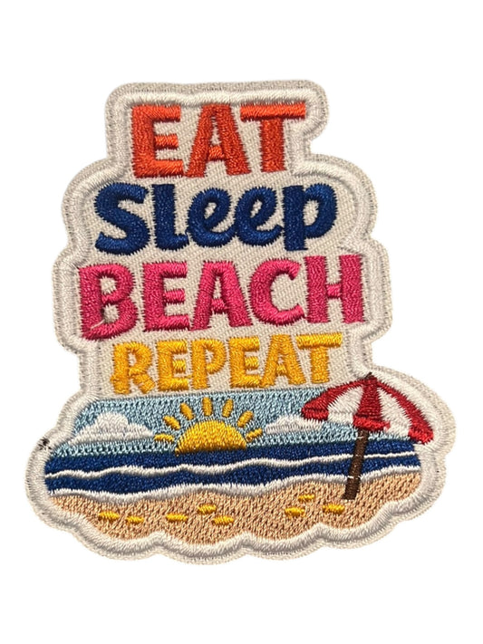 Eat Beach Sleep Repeat  red blue yellow