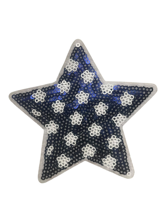 Blue and White sequin star