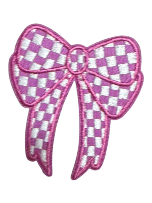Dark lavender and White checkered bows