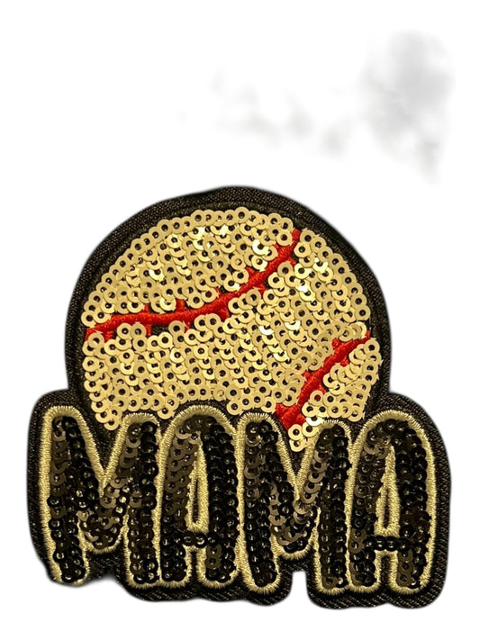 Mama with sequin baseball