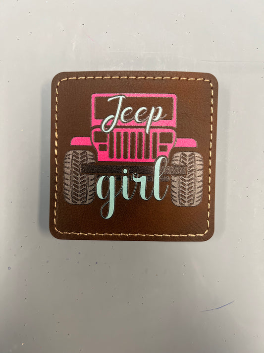 Leatherette j girl Iron on Patch