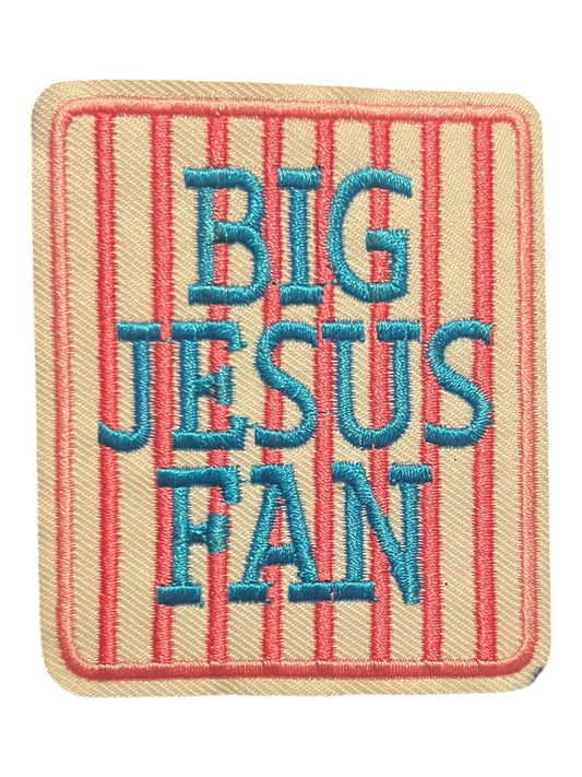 Big Jesus Fan Hat Patch — Pink & Turquoise