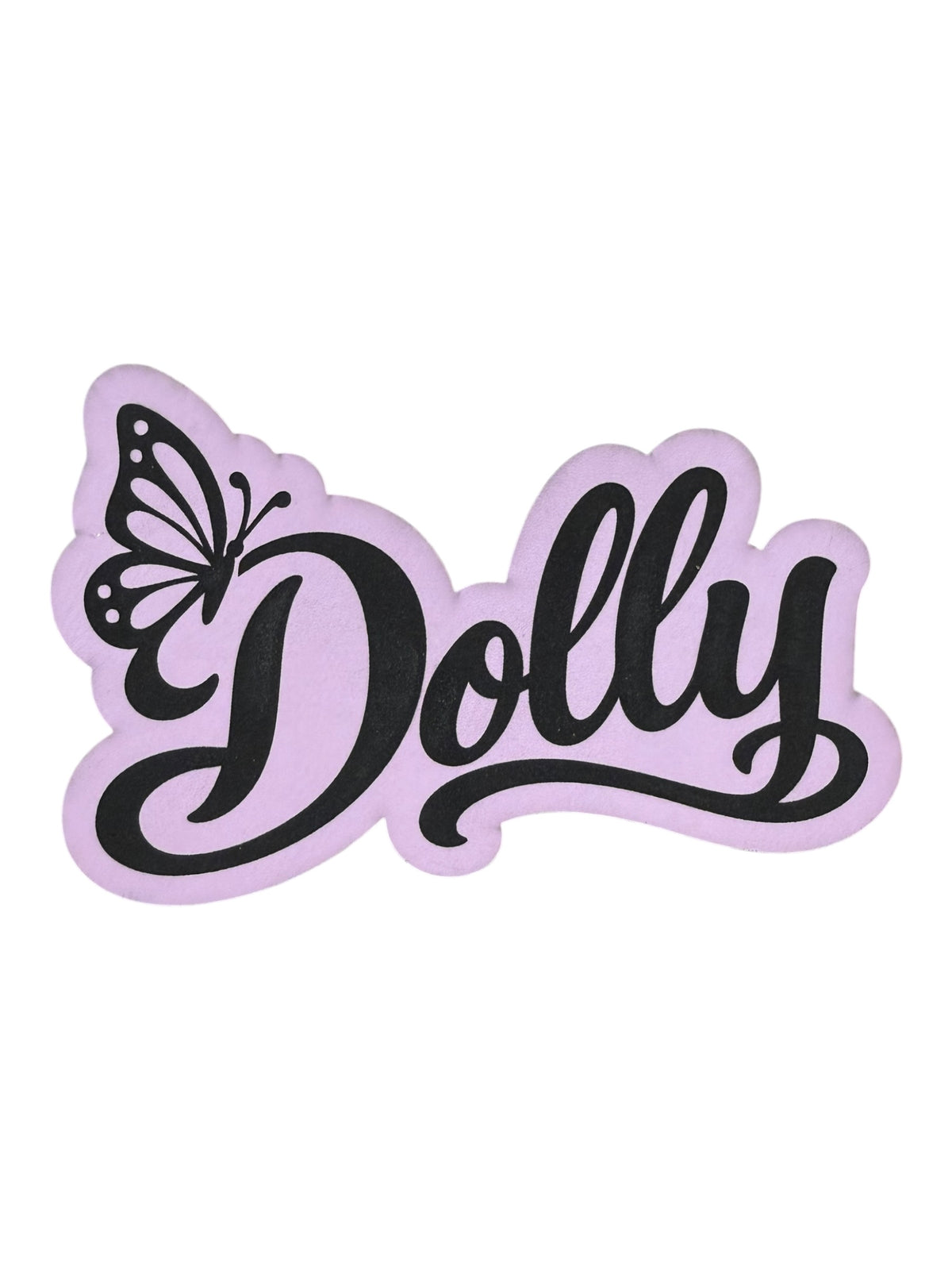 Dolly with butterfly lavender leatherette