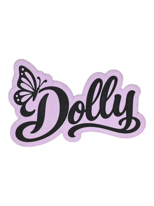 Dolly with butterfly lavender leatherette
