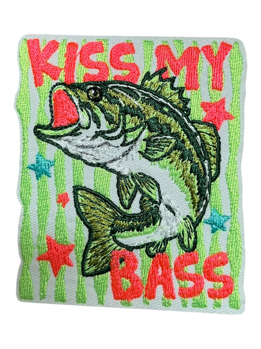 Kiss my bass  square (neon green)