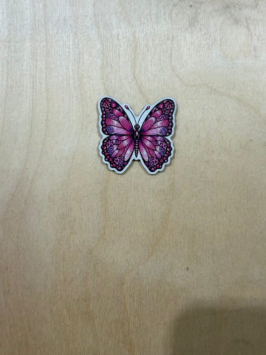 Leatherette butterfly purple and pink