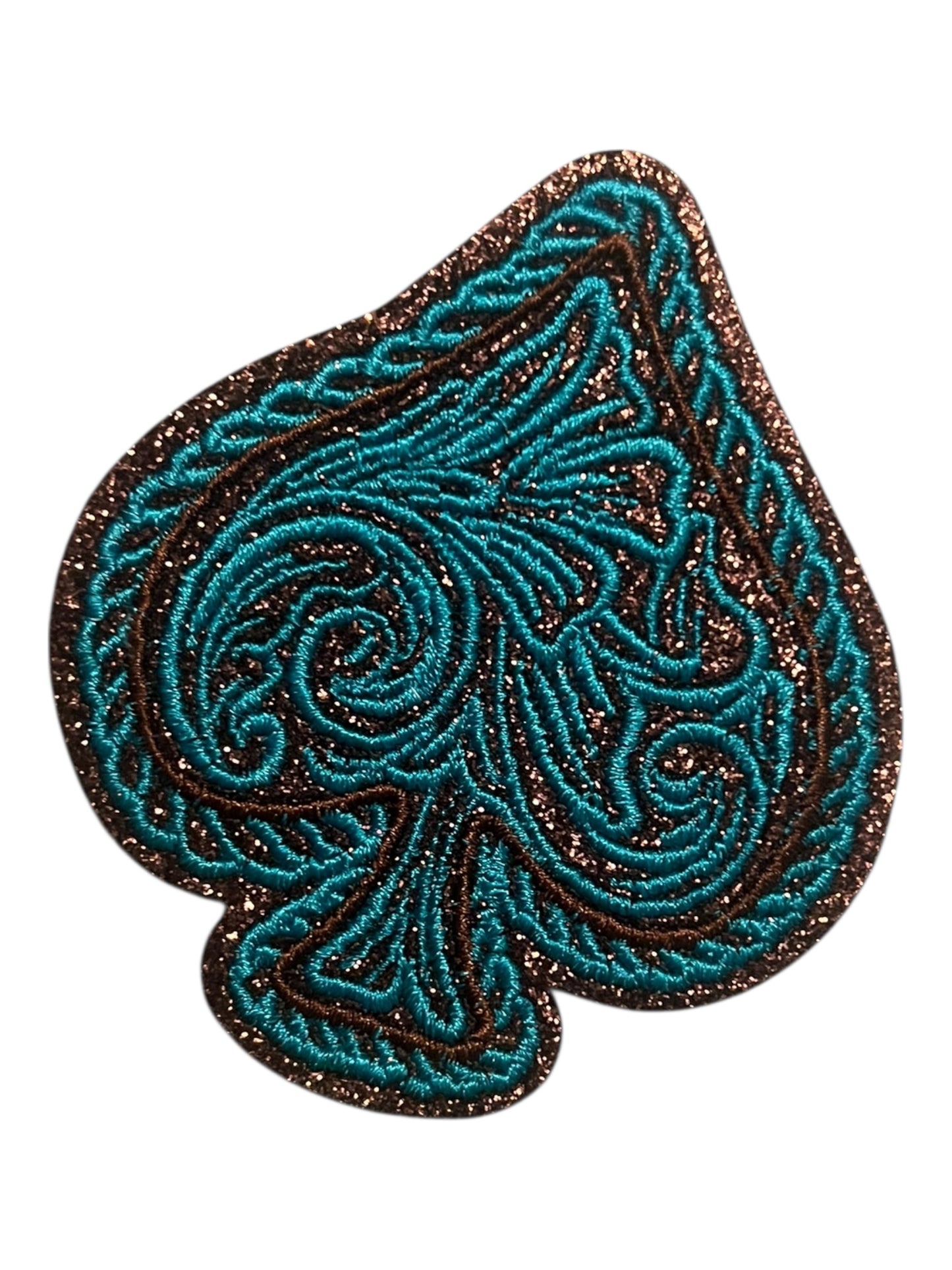 Glitter spade with turquoise