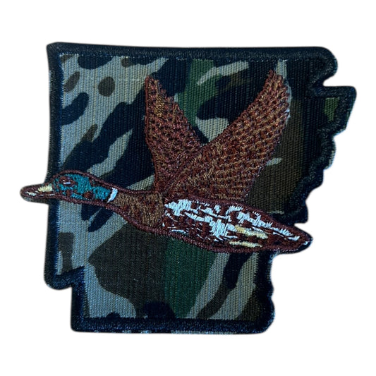 Camo Arkansas with duck Iron on Patch