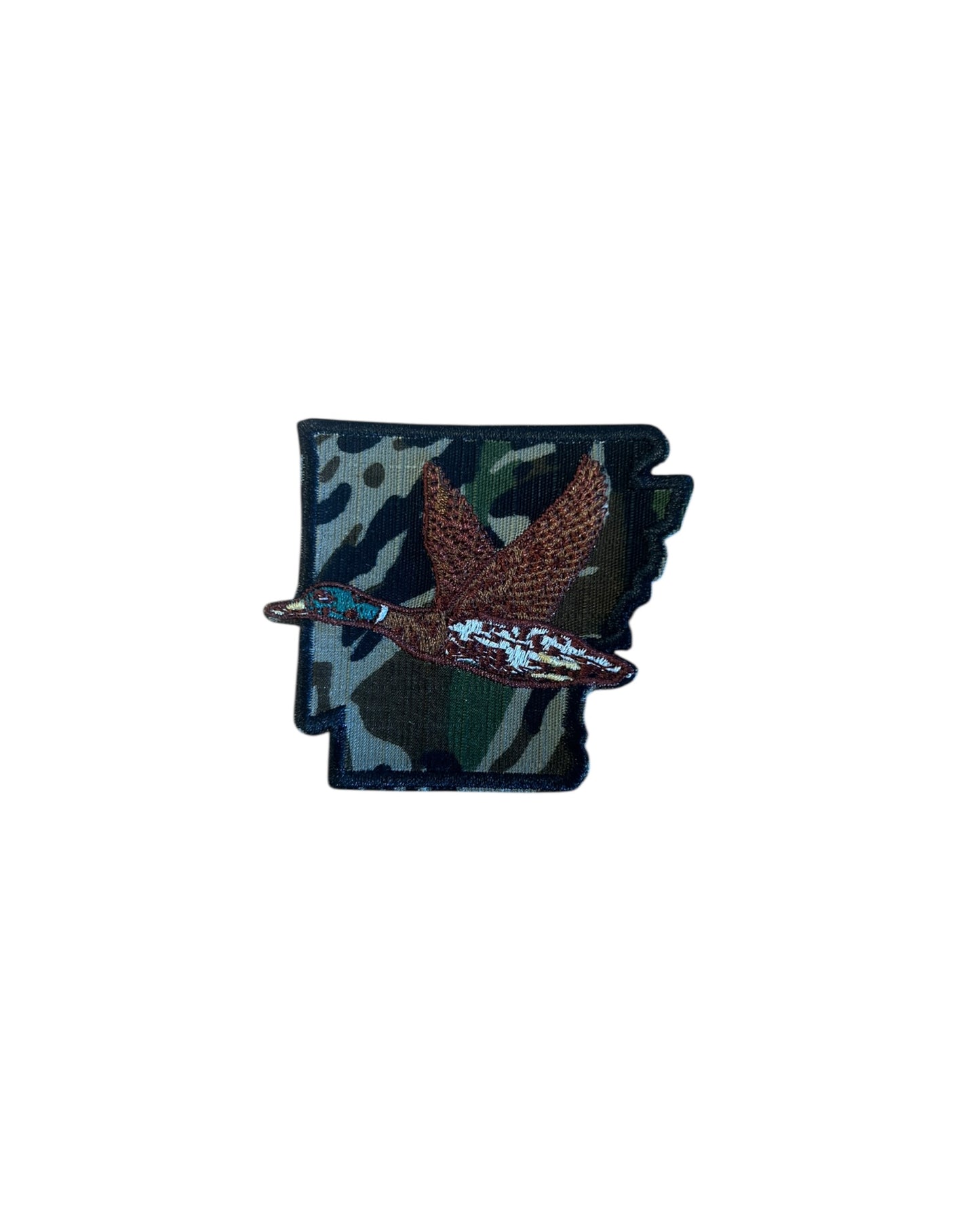 Camo Arkansas with duck Iron on Patch