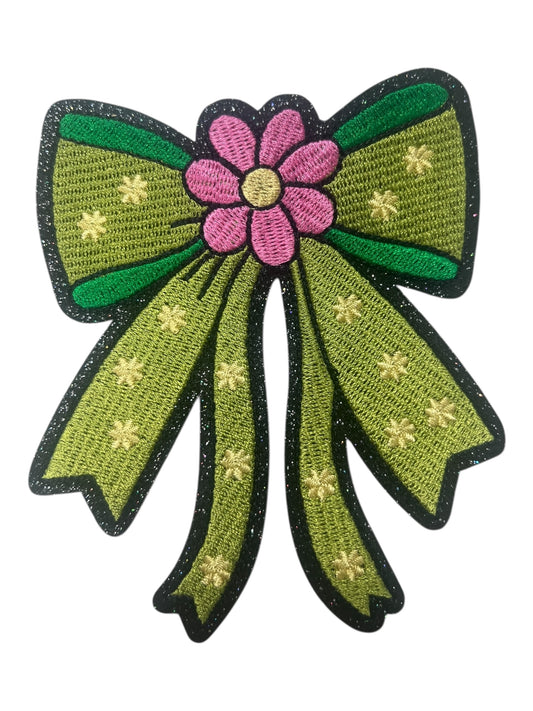 Green and pink pickle bow