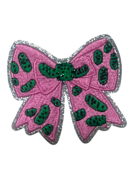 Pink and green  pickle bow