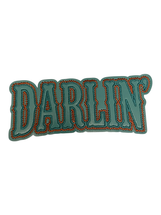Turquoise leatherette with embroidery darlin