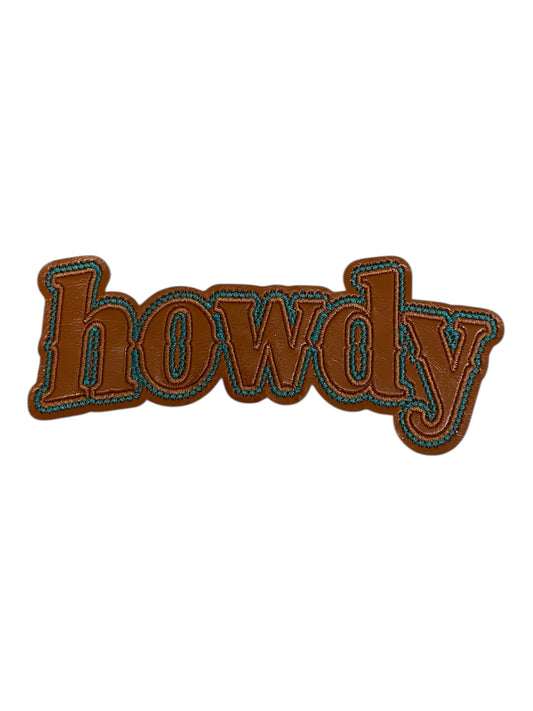 Tan leatherette with embroidery howdy