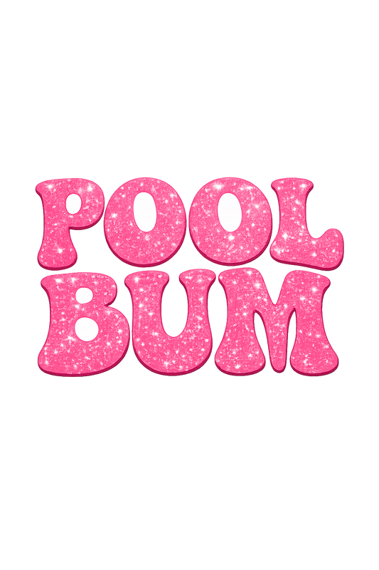 Pool Bum hot pink glitter transfer hat size