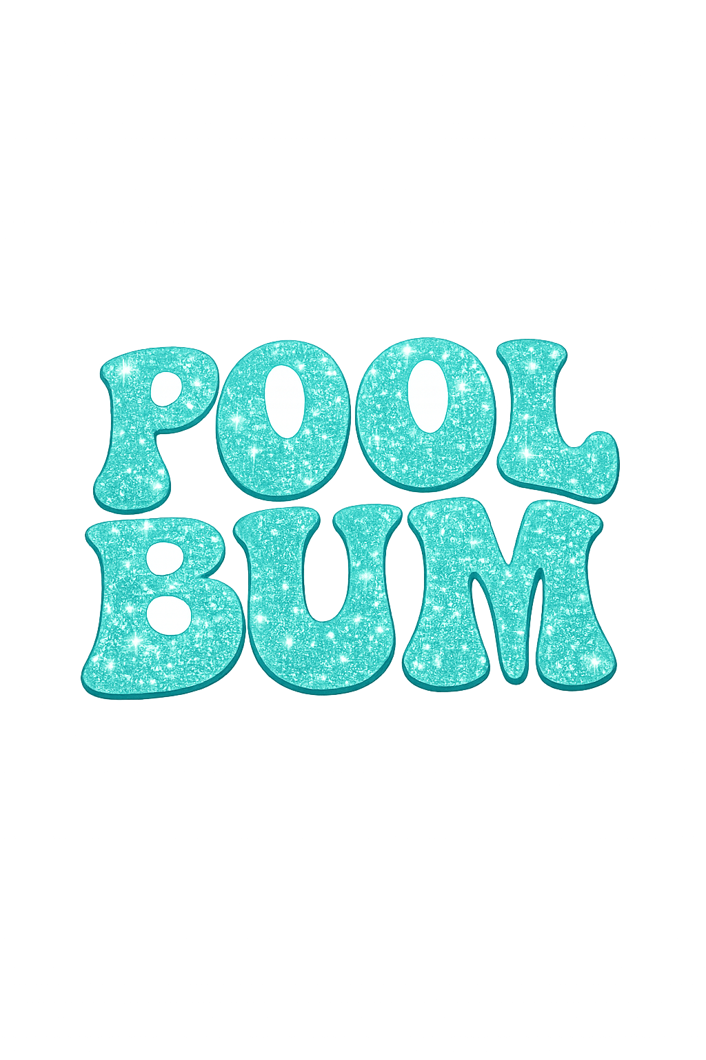 Pool Bum turquoise glitter transfer hat size