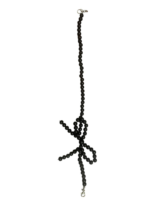 Bow  pearl Hat Chain black