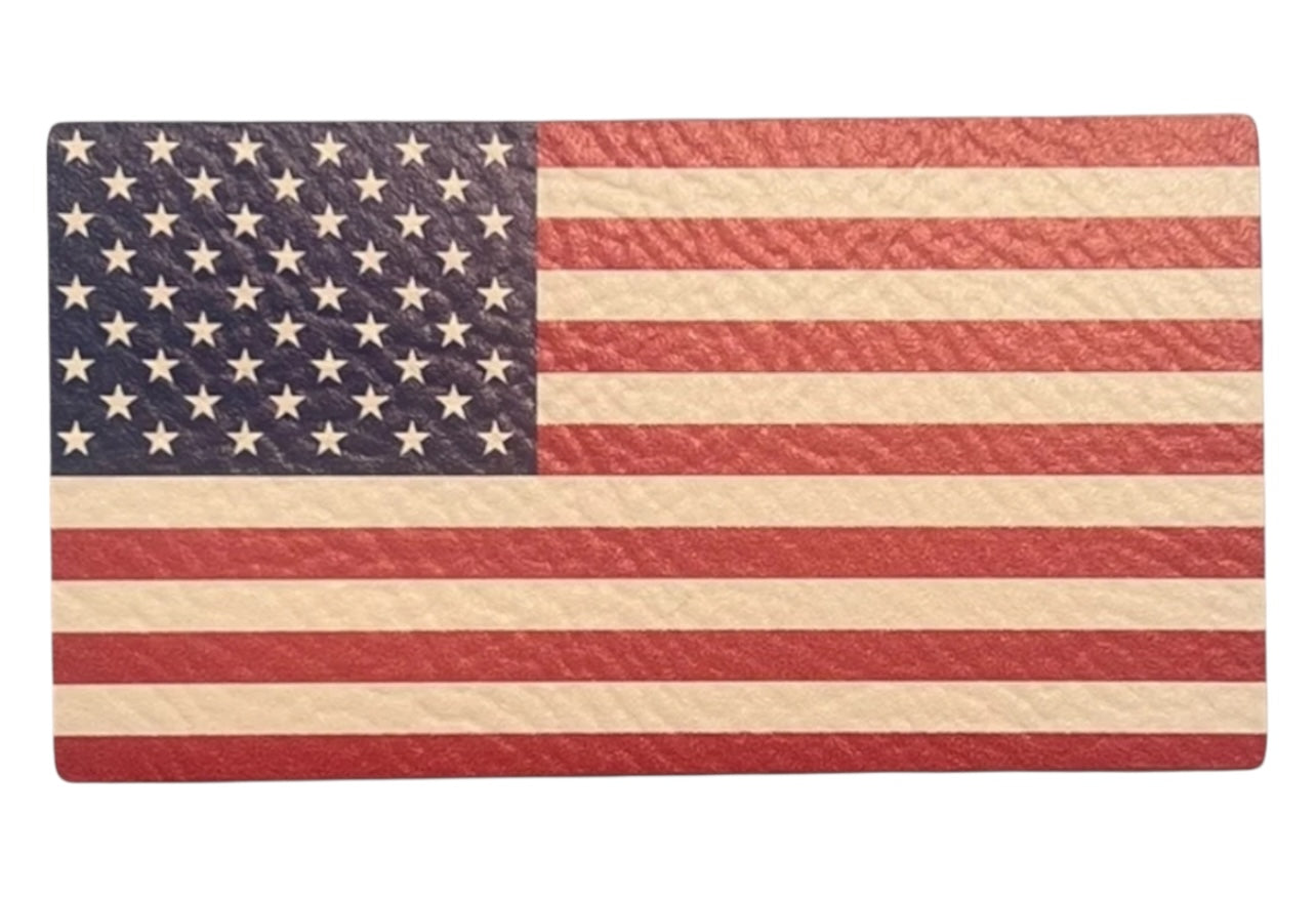 American Flag leatherette  Iron on Patch