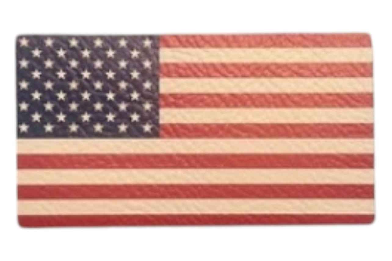 American Flag leatherette  Iron on Patch
