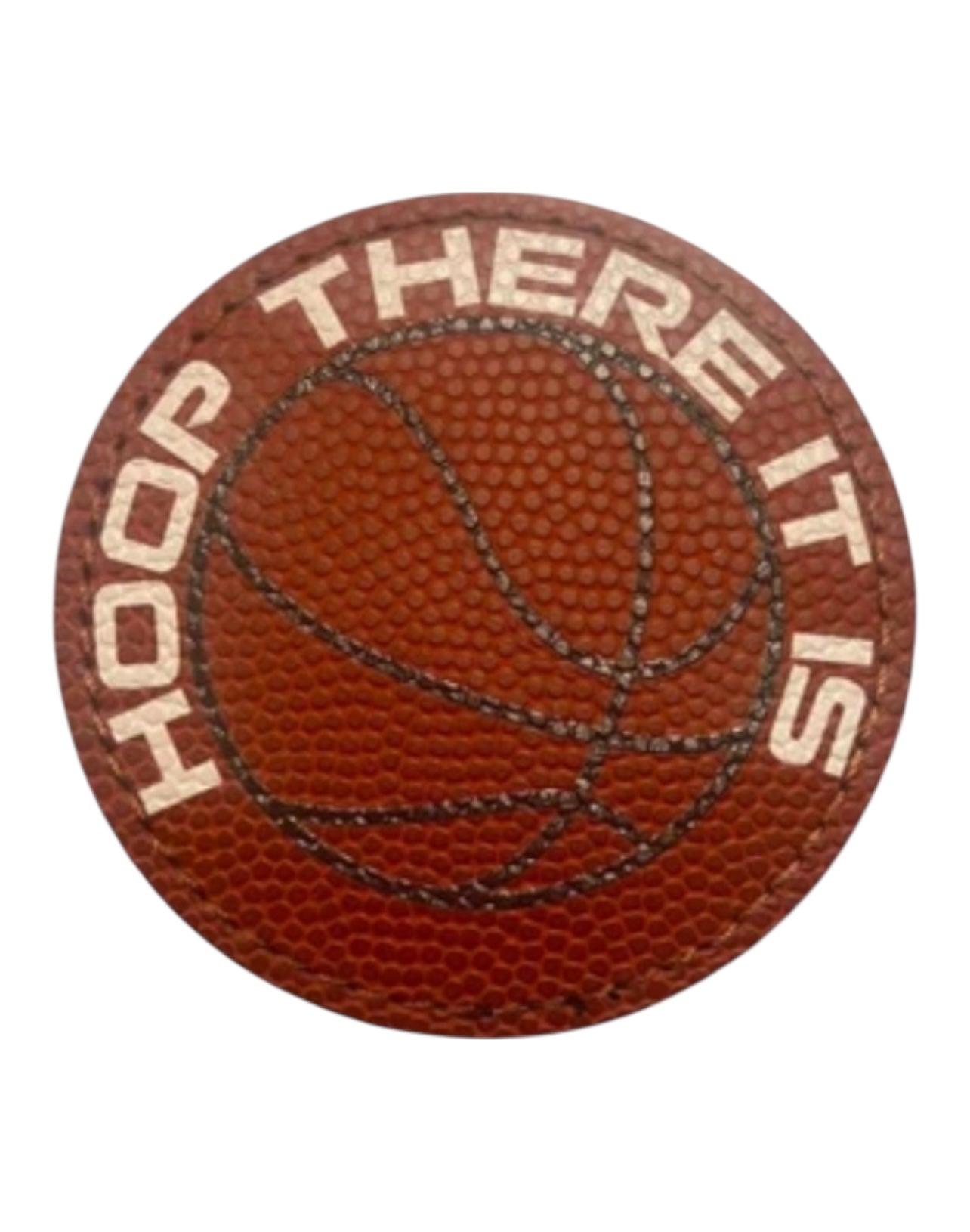 Basketball Hoop  there it is leatherette Iron on Patch