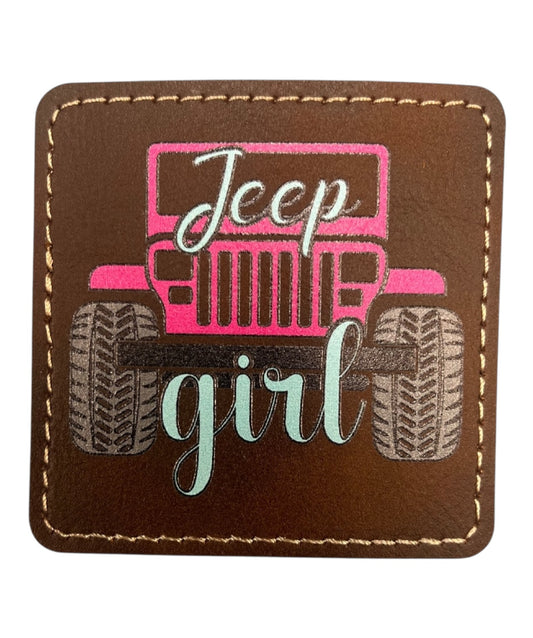 Leatherette j girl Iron on Patch