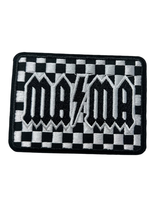 Mama black and white checkered rectangle