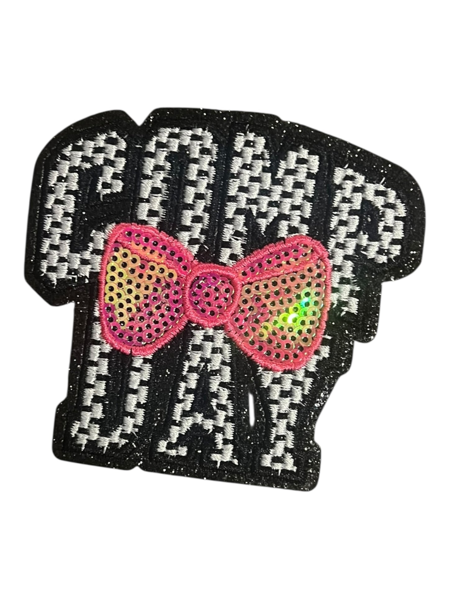 Comp day  checkered pink  bow
